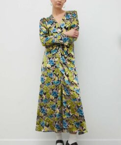 Rochie din amestec de matase Anna mini Gestuz evazata