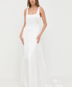 Rochie culoarea alb Ivy Oak maxi evazata