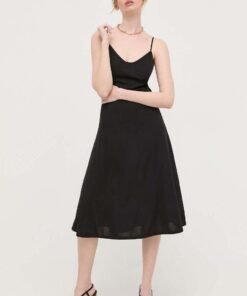 Rochie culoarea negru Morgan maxi evazata