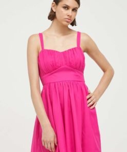 Rochie culoarea roz Abercrombie & Fitch mini evazata