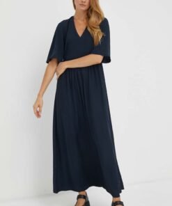 Rochie din bumbac culoarea portocaliu Lyle & Scott mini drepta