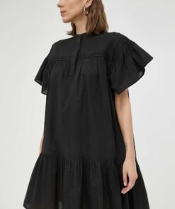 Rochie din bumbac culoarea negru 2NDDAY midi evazata