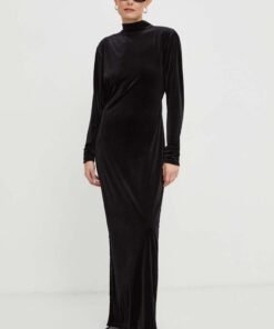 Rochie culoarea negru Gestuz maxi evazata 10909520