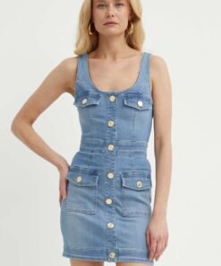 Rochie din lana culoarea gri Elisabetta Franchi mini mulata AB63846E2