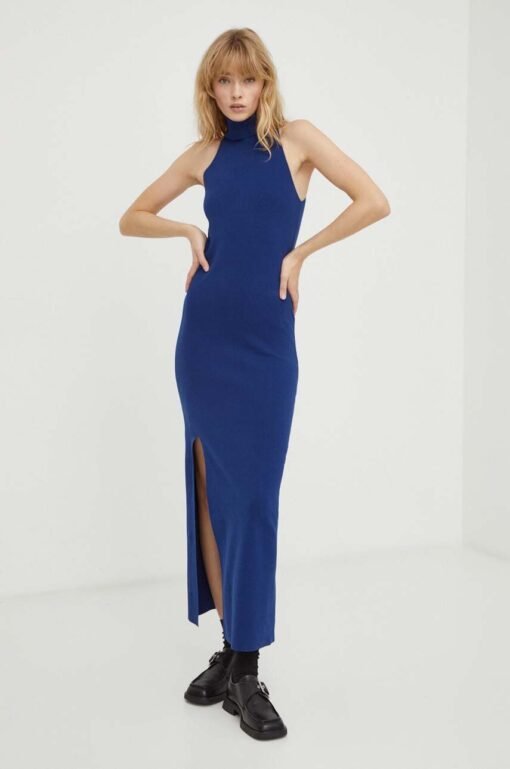 Rochie din bumbac culoarea violet G-Star Raw mini oversize