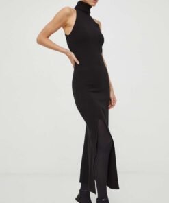 Rochie din bumbac culoarea maro G-Star Raw mini oversize