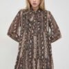 Rochie culoarea negru MICHAEL Michael Kors mini drepta MT482GV3X6