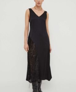 Rochie culoarea negru Day Birger et Mikkelsen midi evazata