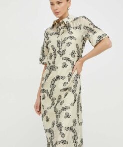 Rochie culoarea bej Day Birger et Mikkelsen maxi evazata
