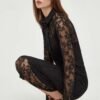 Rochie culoarea negru Blugirl Blumarine maxi evaza?i RA4068.J6393