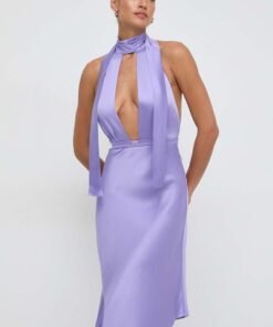 Rochie culoarea violet Elisabetta Franchi maxi mulata