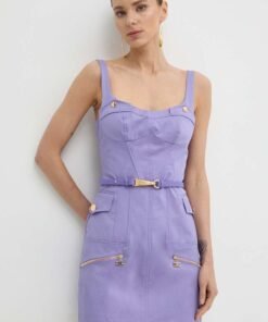 Rochie culoarea violet Elisabetta Franchi mini mulata