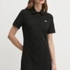 Rochie culoarea negru Lacoste midi drepta