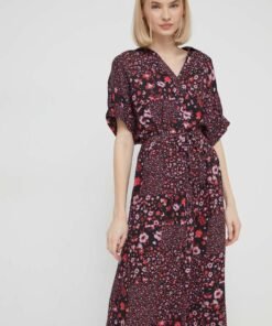 Rochie culoarea negru Desigual midi evazata