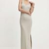 Rochie culoarea galben Gestuz midi evaza?i 10908878