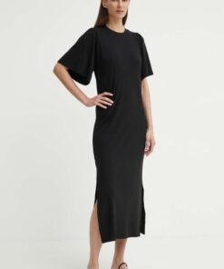 Rochie LuciliaBBCarol dress culoarea negru Bruuns Bazaar mini evazata BBW4075