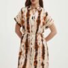 Rochie din bumbac RACINE culoarea portocaliu La Petite Française midi evazata