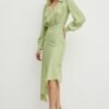 Rochie culoarea verde Elisabetta Franchi maxi evazata AB56341E2 NORBLIN