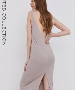 Rochie din matase culoarea verde Answear Lab maxi evazata