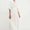 Rochie culoarea alb Answear Lab maxi evazata