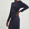 Rochie culoarea albastru marin Answear Lab mini evazata