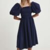 Rochie culoarea albastru marin Answear Lab mini evazata