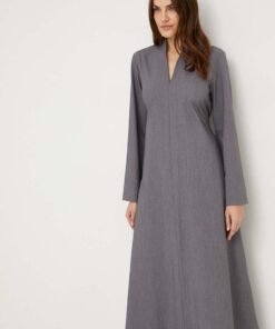 Rochie din lana culoarea gri Answear Lab maxi drepta