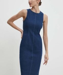 Rochie jeans culoarea albastru marin Answear Lab mini drepta