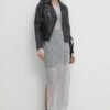 Rochie culoarea argintiu Answear Lab maxi mulata
