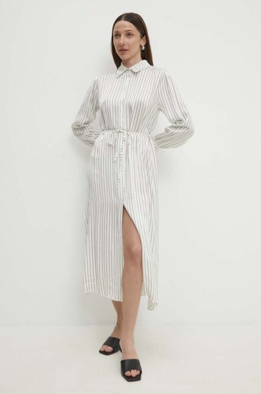 Rochie culoarea alb Answear Lab midi mulata