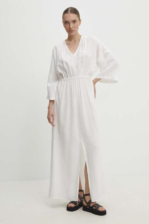 Rochie culoarea alb Answear Lab maxi mulata
