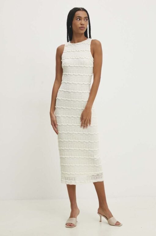 Rochie culoarea bej Answear Lab midi mulata