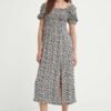 Rochie culoarea negru Answear Lab midi evazata
