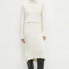Rochie si pulover culoarea bej Answear Lab midi mulata
