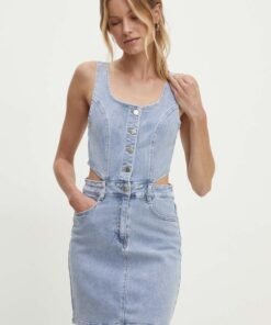 Rochie jeans mini Answear Lab evazata