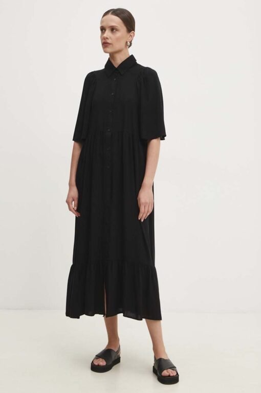Rochie culoarea negru Answear Lab midi evazata