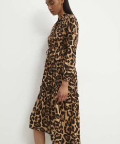 Rochie culoarea bej Answear Lab mini evazata