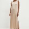 Rochie culoarea bej Answear Lab midi drepta