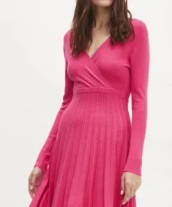 Rochie culoarea roz Answear Lab mini evazata