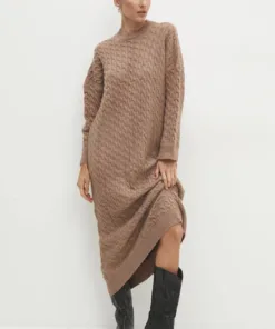 Rochie culoarea maro Answear Lab maxi oversize