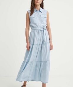 Rochie jeans maxi Answear Lab evazata