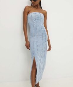 Rochie jeans midi Answear Lab evazata