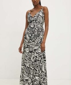Rochie culoarea negru Answear Lab maxi evazata