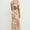 Rochie culoarea alb Answear Lab midi evazata