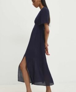 Rochie din in culoarea alb Answear Lab mini evazata