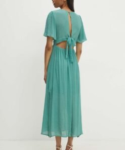 Rochie din in culoarea roz Answear Lab mini drepta
