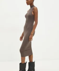 Rochie culoarea maro Answear Lab mini mulata