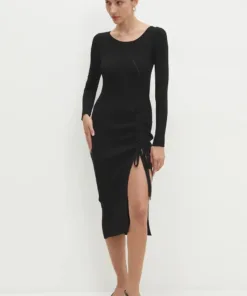 Rochie culoarea negru Answear Lab midi mulata