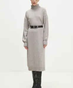 Rochie culoarea gri Answear Lab midi oversize