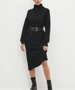 Rochie culoarea negru Answear Lab midi oversize